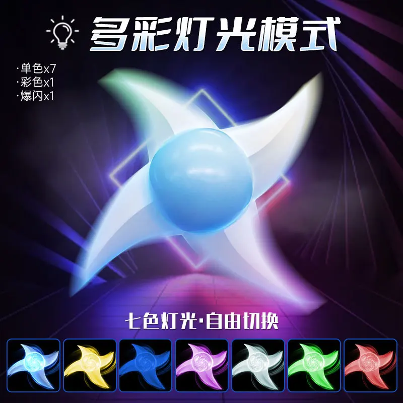 7 Color Changing Rotating Light Spinner Blade Toy LED Luminous Handheld Cos Accessory Holiday Party Photo Prop for Kids & Adults