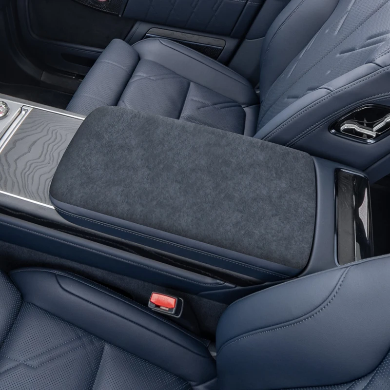 For ZEEKR 9X 2025 2026 Italian Suede Overlay on the Armrest Box Panel Cover Protection Anti Scratch Sticker Interior Accessories