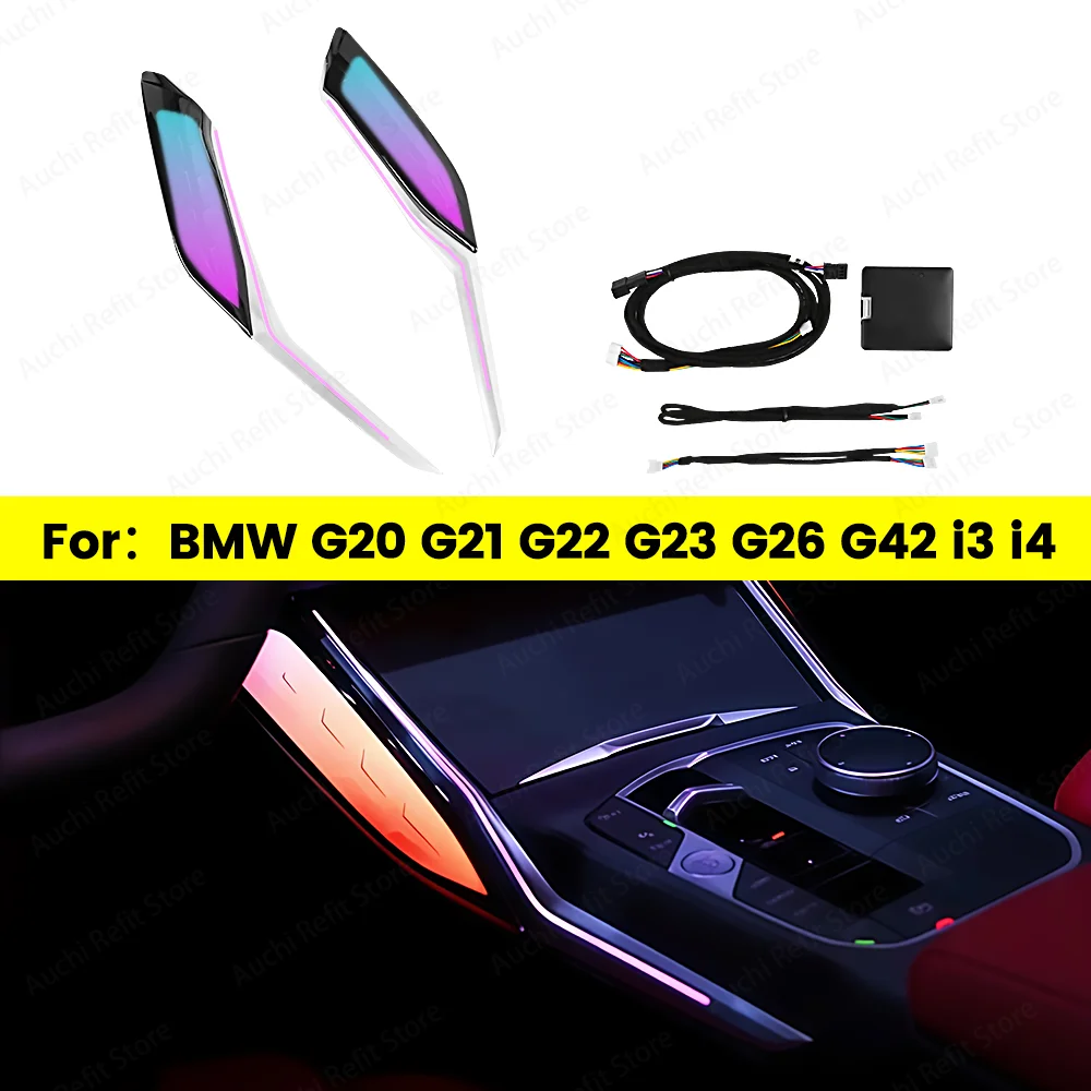 Auchi 11 Colors Crystal Center Console Saddle Light Ambient light For BMW 3 4 Series G20 G22 M3 M4 LED Decorative Car Lights