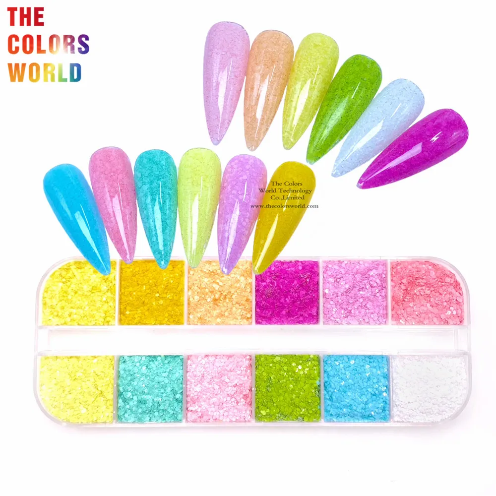 TCT-799  Kawaii Macaroon Color Chunky Glitter For Nails Art Makeup Eye Shadow Cosmetics Arts and Crafts DIY Jewelry Decoration