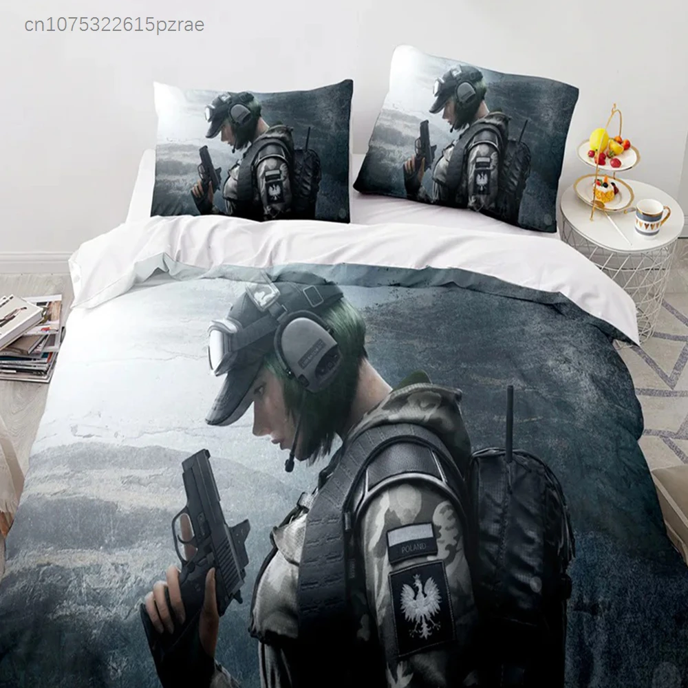 Game Rainbow Six Duvet Cover Pillowcase Bedding Set Single Twin Full Size For Kids Adults Bedroom Decor