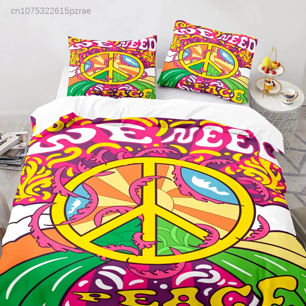 Retro Abstract King Queen Duvet Cover Colorful Vintage Style Bedding Set For Teens Adult Modern Art Polyester Quilt Cover