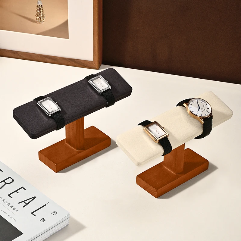Premium Wooden Watch Display Stand Jewelry Storage Tray , Velvet Lined, Wood Organizer for Watches, Rings, Earrings & Bracelets