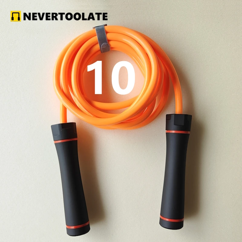 NEVERTOOLATE HEAVY 460 gram 10mm diameter PVC 70A lose weight jump rope fitness HIIT 3 meter adjustable skipping rope