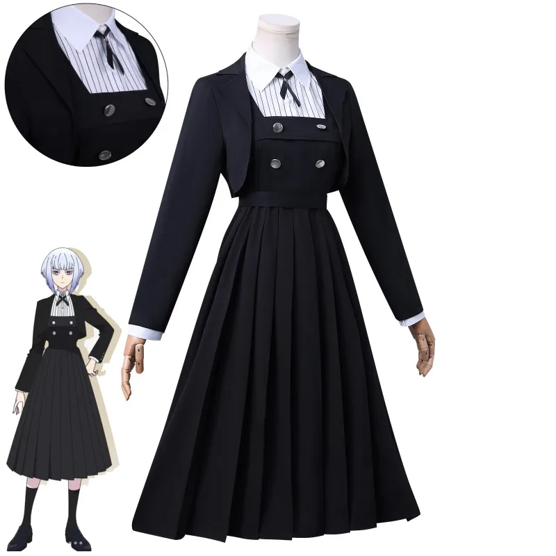 Rock is a Lady’s Hobby Shiraya Tamaki Cosplay Costume Black School Uniform Rock Girl Pleated Skirt Blazer For Women Halloween