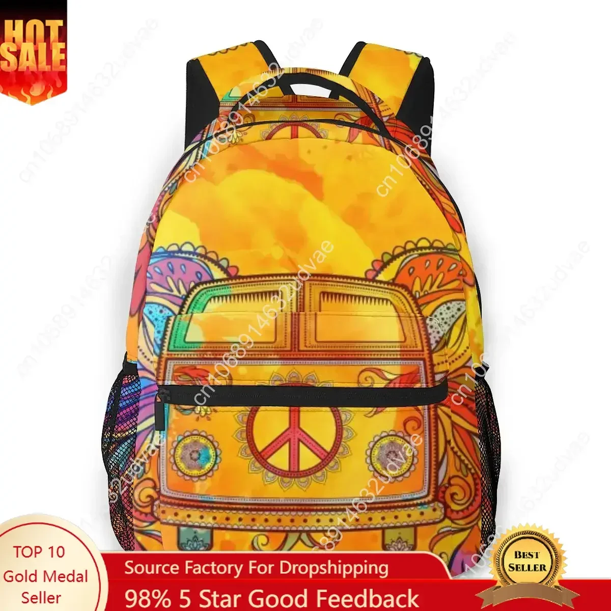 Backpack Women Shoulder Bag Hippie Car Mini Van Retro 1960s Love Fashion School Bag For Teenage Girl Backpacks Travel Bag
