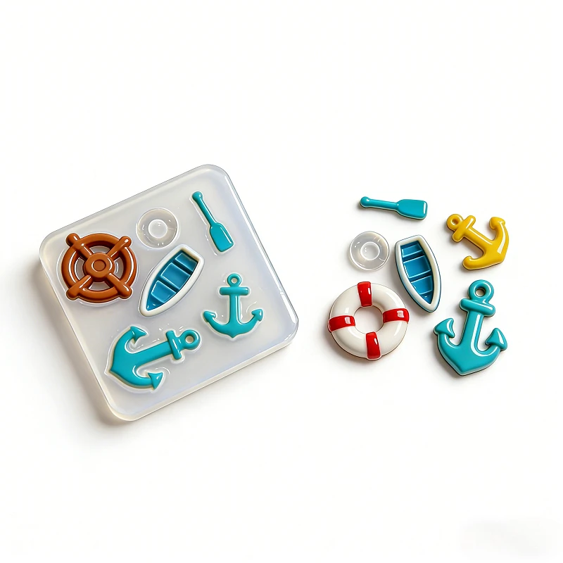 Paddle Molds Paddles Rudders Anchors Silicone Resin Molds DIY Handicrafts Candy Cake Ice Cubes Epoxy Mould