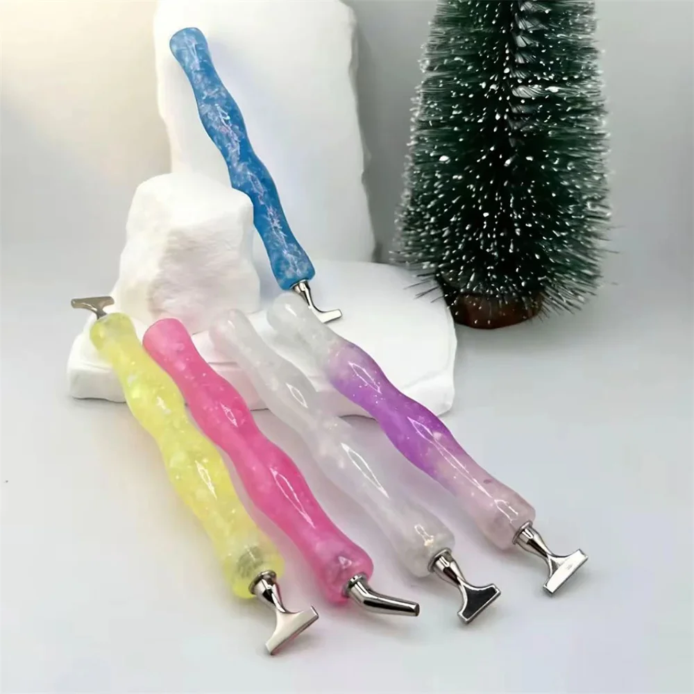 New Wavy  Resin Diamond Painting Pen Threaded Shiny Point Drill Pen Ergonomic Grip Diamond Embroidery Tools Accessories NO HEAD