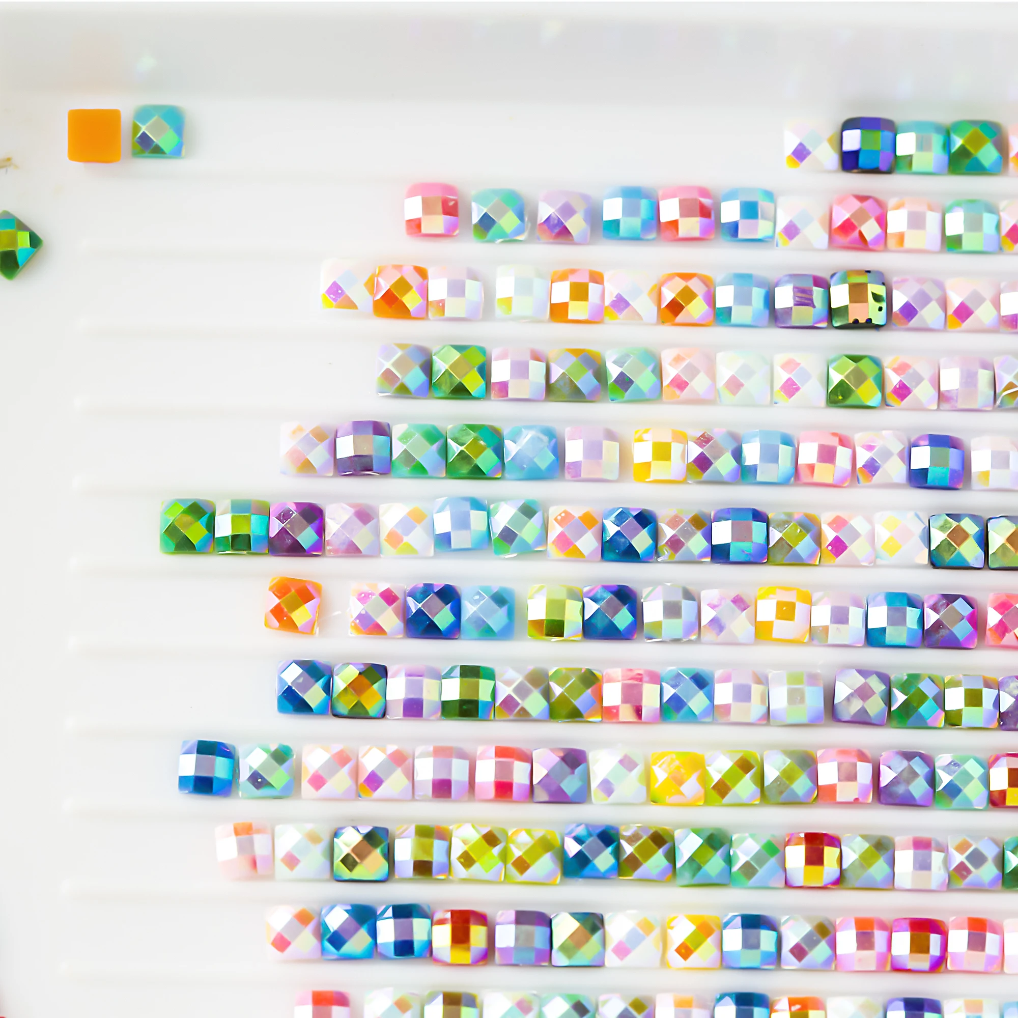 20 Colors Diamond Beads for 5D Diamond Painting Accessories, Resin AB Diamond Painting Drills Square 2.5M