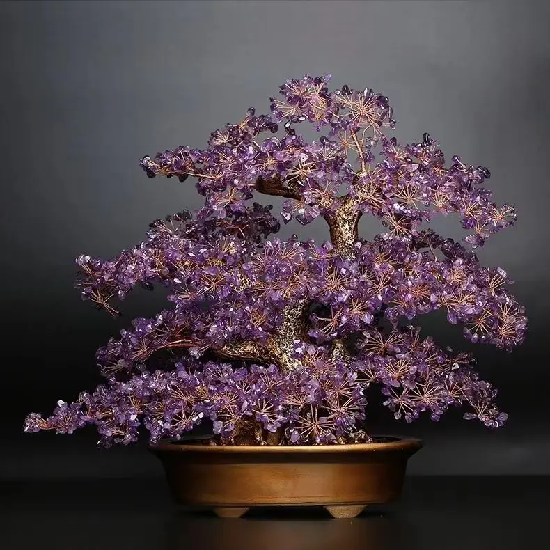 Natural Gemstone Crystal  Crystal Ornaments  Crystal Handicrafts  Bonsai Healing Stone Money Tree Life Tree