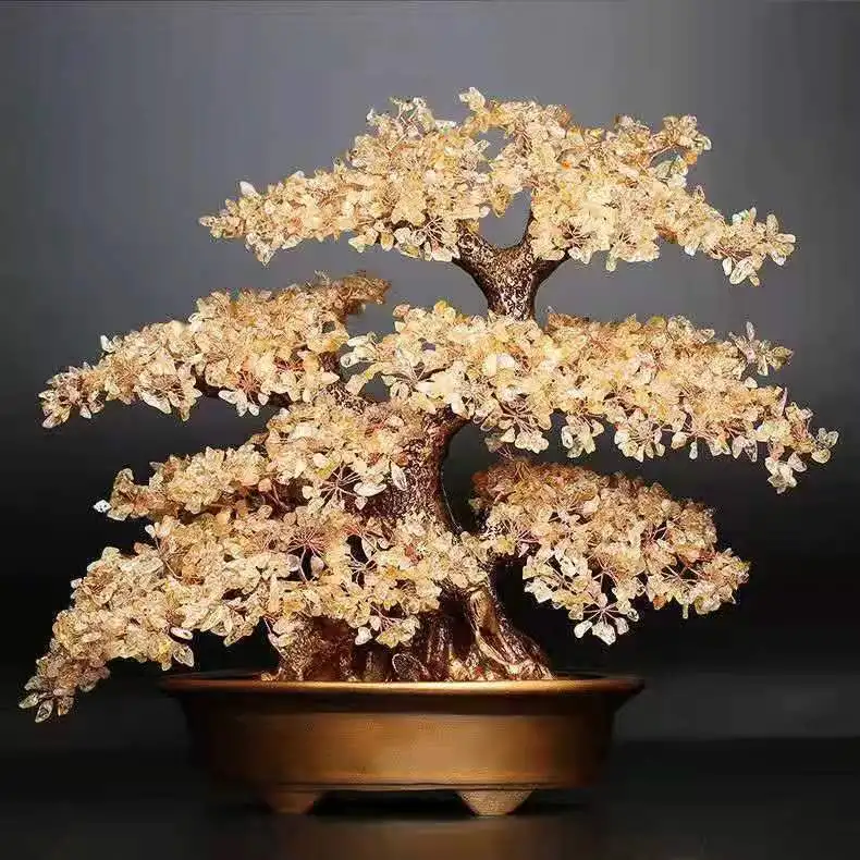 Natural Gemstone Crystal  Crystal Ornaments  Crystal Handicrafts  Bonsai Healing Stone Money Tree Life Tree