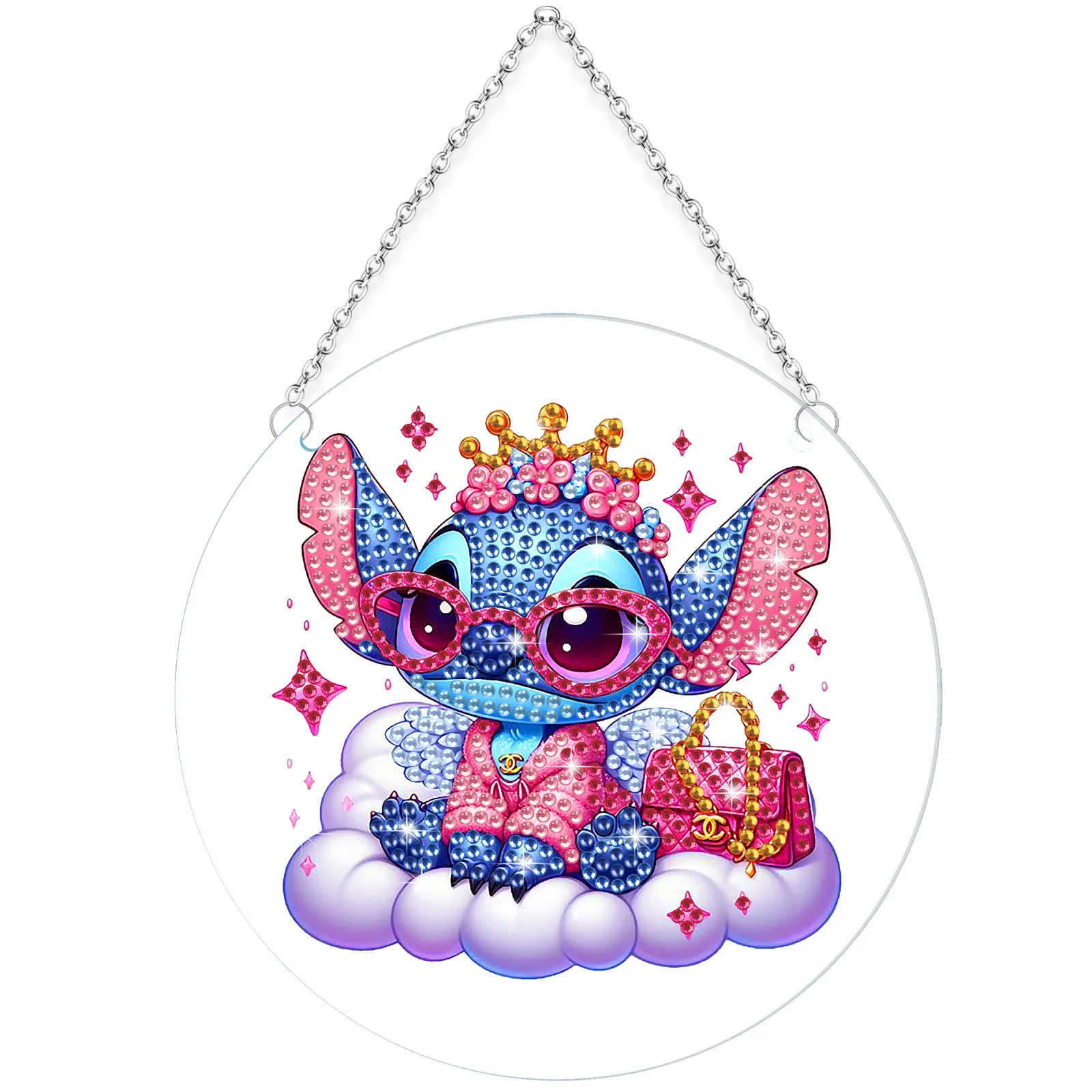 Cartoon Diamond Painting Pendant DIY Acrylic Material Handicraft Creativity Point Drill Decoration Pendant Semi-Finished Product
