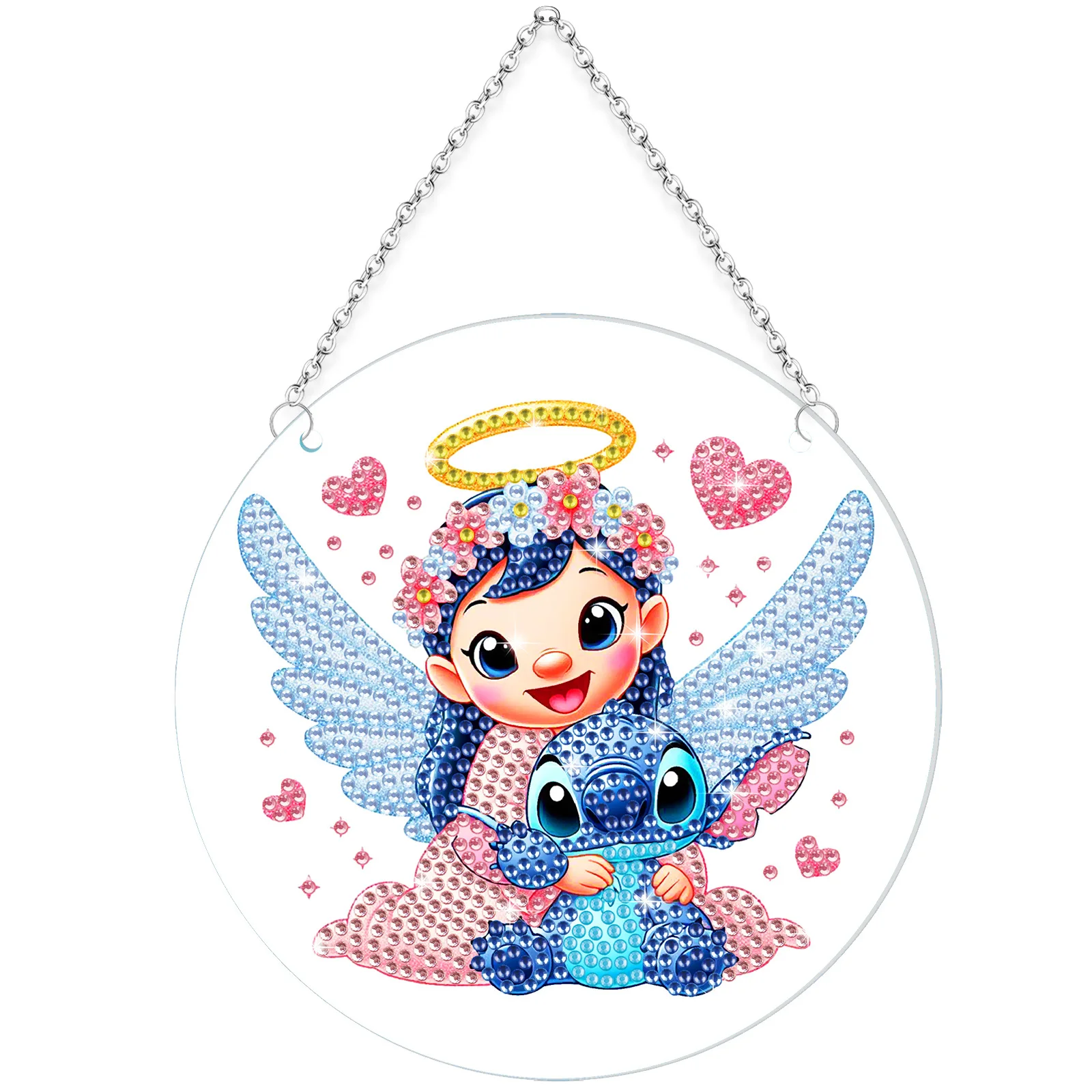 Cartoon Diamond Painting Pendant DIY Acrylic Material Handicraft Creativity Point Drill Decoration Pendant Semi-Finished Product