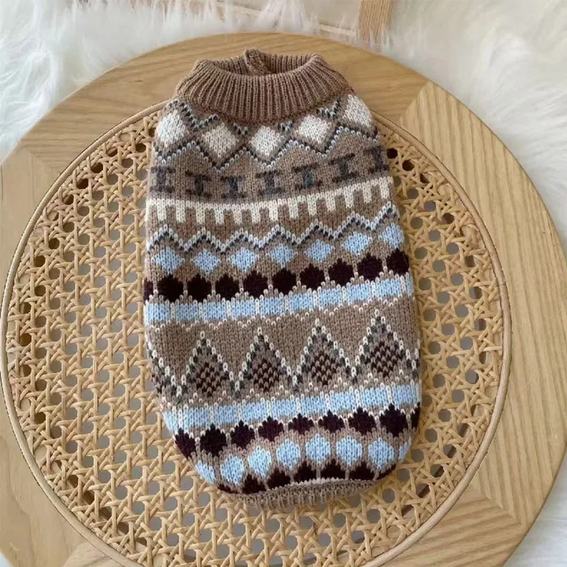 Bohemian Hand Knitted Autumn Winter Sweater for Dachshunds Soft Warm Thick Dog Coat Cozy Loungewear Wiener Dogs Small