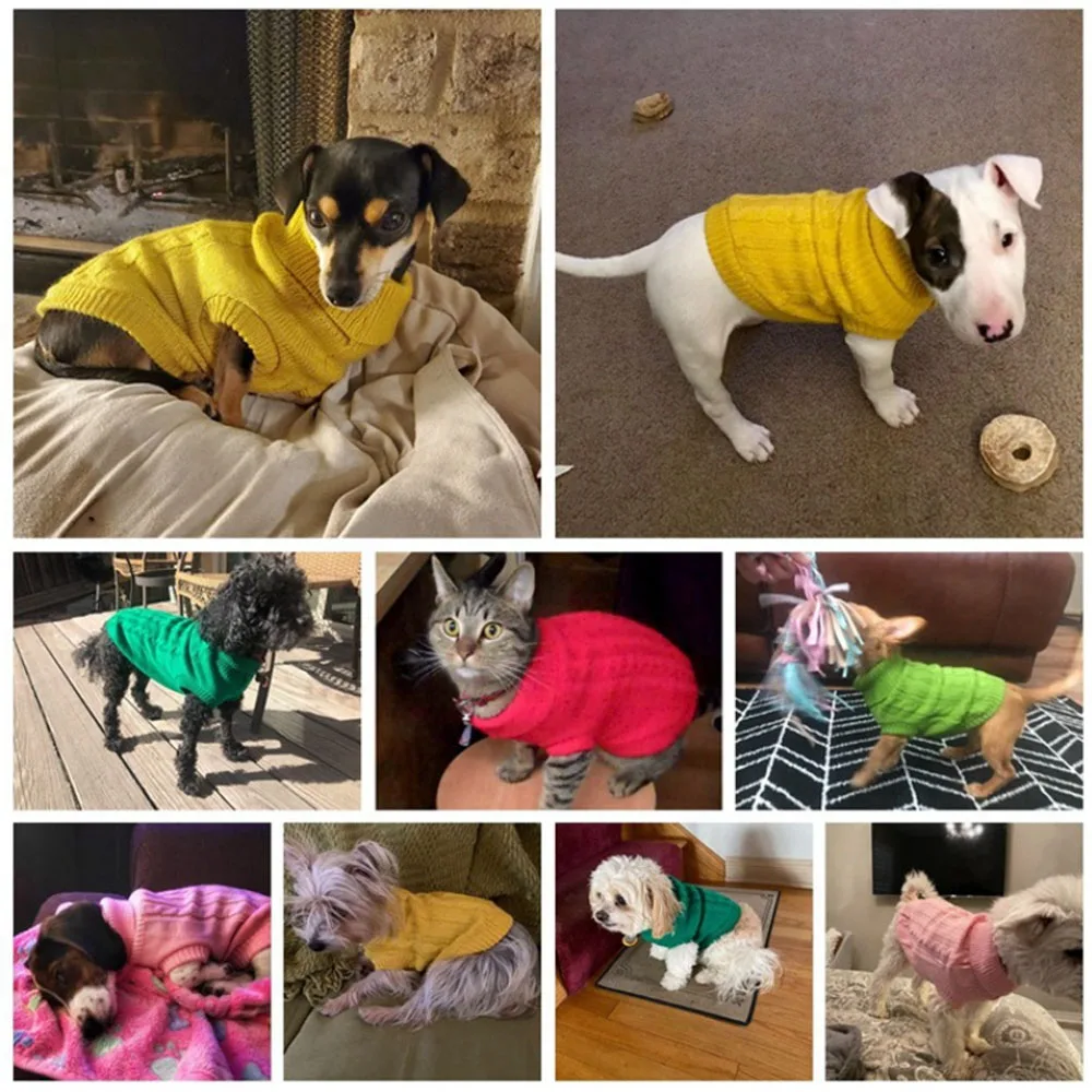 Dog Winter Clothes Knitted Pet Clothes For Small Medium Dogs Chihuahua Puppy Pet Sweater Yorkshire Pure Dog Sweater Ropa Perro