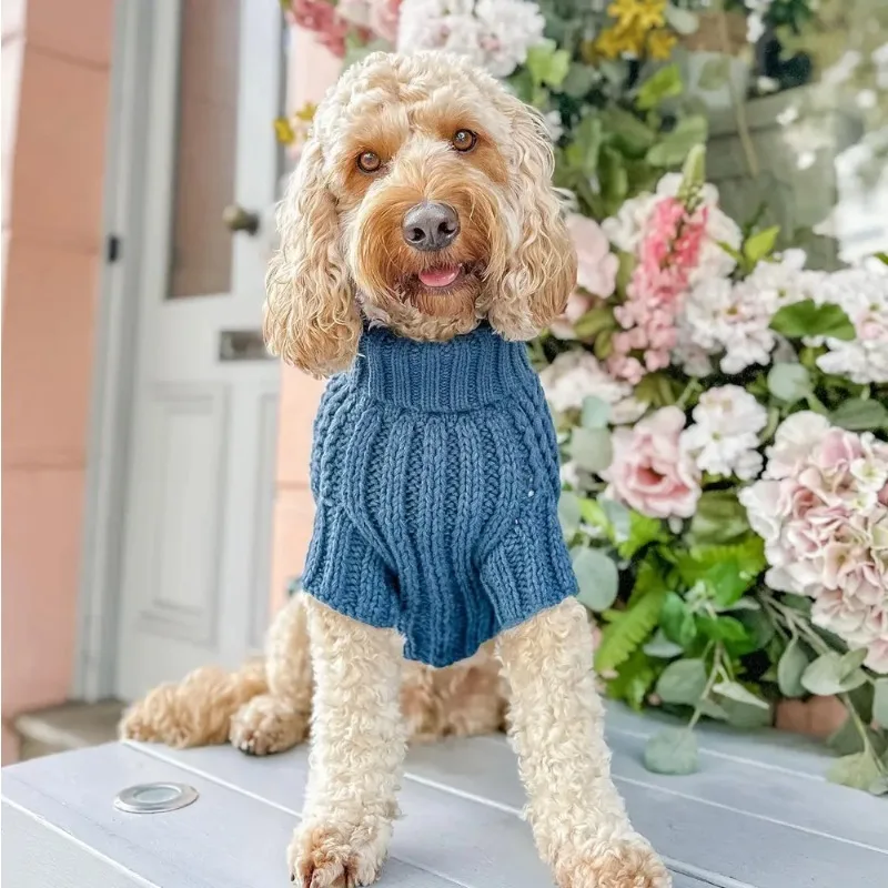 Winter Hand Knitting  Crochet Pattern Easy Sweater Cardigans Clothes Cat Outfits Coat Warm Pet Clothes for Small Dog