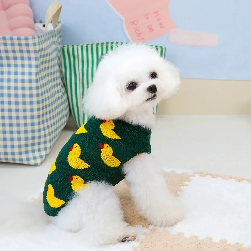 Winter Hand Knitting  Crochet Pattern Easy Sweater Cardigans Clothes Cat Outfits Coat Warm Pet Clothes for Small Dog