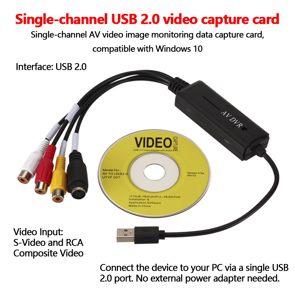 Newest USB 2.0 Capture Adapter: Convert Old VHS Tapes to DVD on Windows 10/11