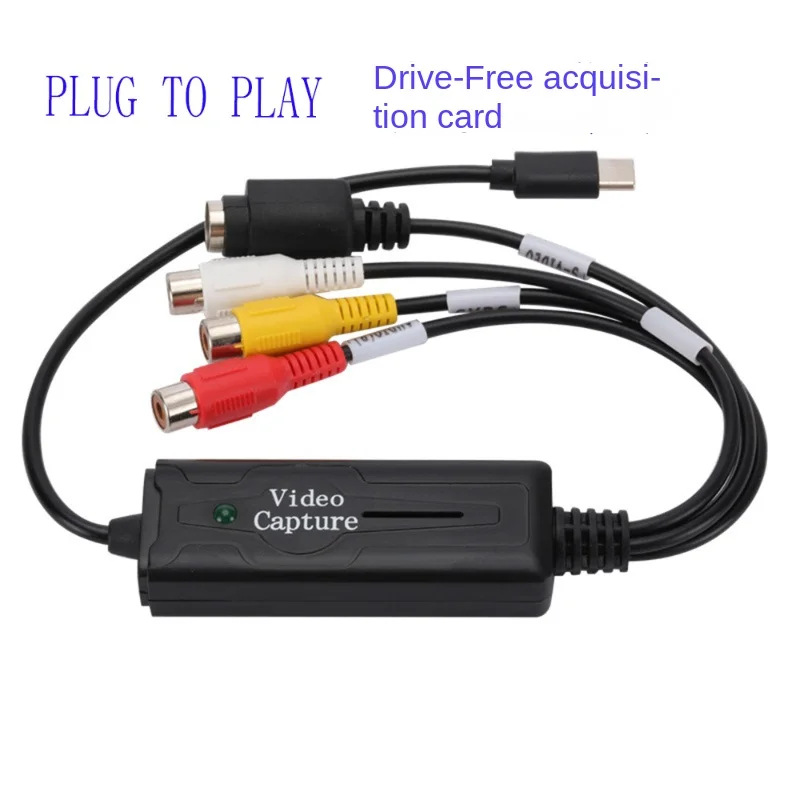 Plug-and-Play USB Type C to RCA Cable Adapter Converter Audio Video Capture Card Adapter PC Cables for TV DVD VHS Capture Device