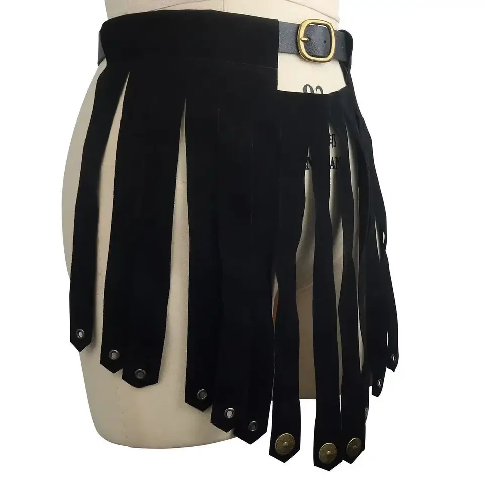 Halloween Medieval Retro Unisex Pu Leather Belt Renaissance Black Gothic Steampunk Skirt Holiday Party Cosplay Props Accessories