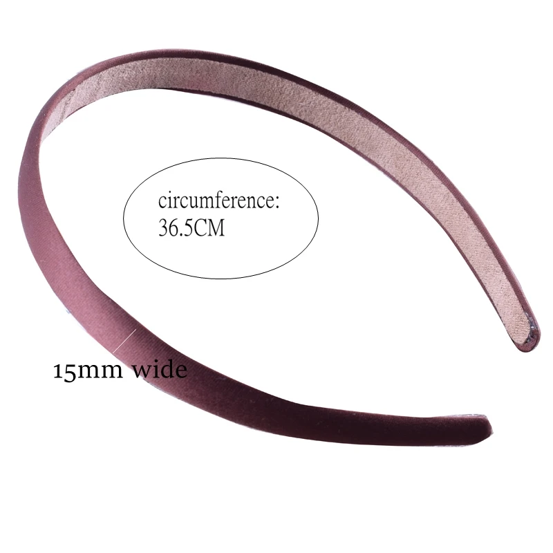 1PC Solid Satin Covered Headbands For Kids Girls 15MM Wide Candy Colors Hair Ribbon Bands Women Headwraps Hoops Hair Accessories