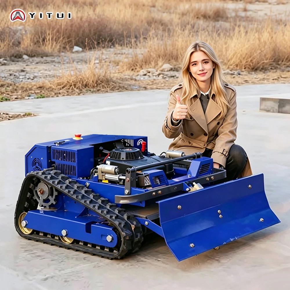 Customized Slim Crawler Lawn Mower Low Gravity Remote Control Anti Rollover Climbing Weeder Safe Working