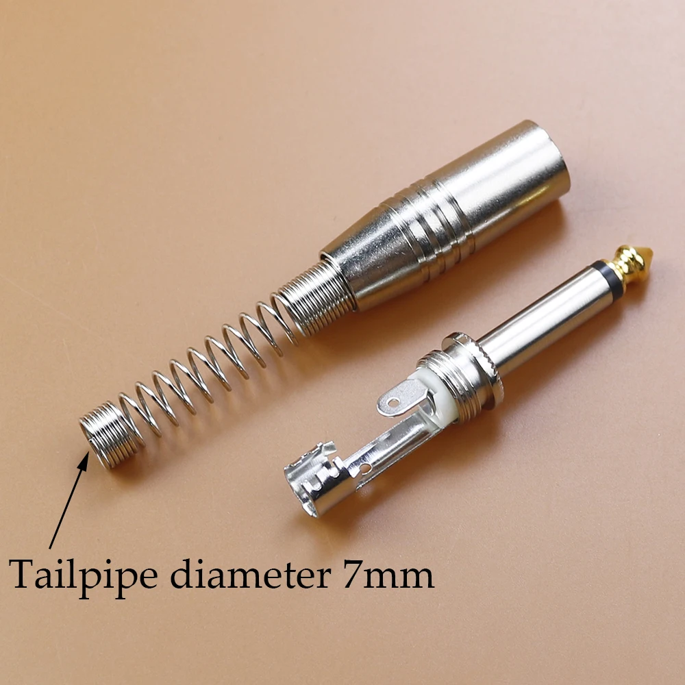1/2/5pcs 6.35mm / 6.5mm 2Pole Mono Amplifier Plug 6.35 / 6.5 Metal Microphone Jack Plug-in Audio Connector for KTV