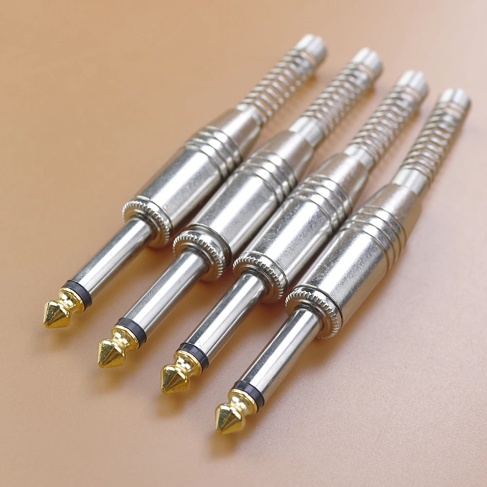 1/2/5pcs 6.35mm / 6.5mm 2Pole Mono Amplifier Plug 6.35 / 6.5 Metal Microphone Jack Plug-in Audio Connector for KTV