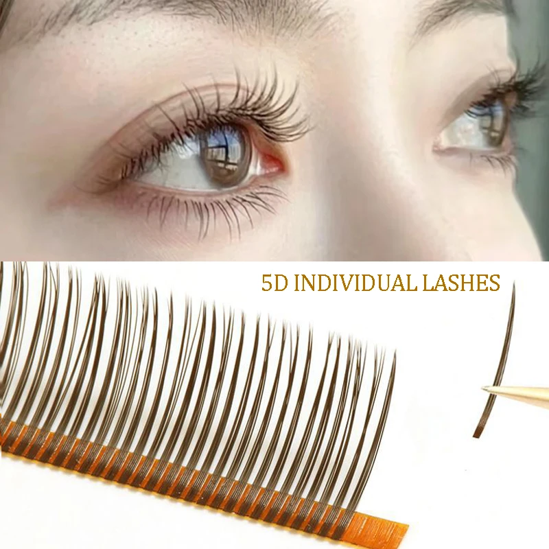 5D Individual Lashes Matt Black Natural False Eyelashes 12 Rows Easy Fan Classic volume Lashes Mink Soft Fairy Eyelashes Makeup