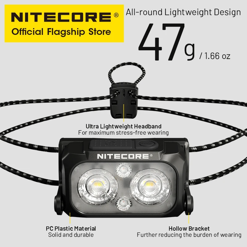NITECORE NU25 MCT UL USB-C Rechargeable Headlamp Multiple Color Temperatures Headlight for Trail Running Trekking Backpacker