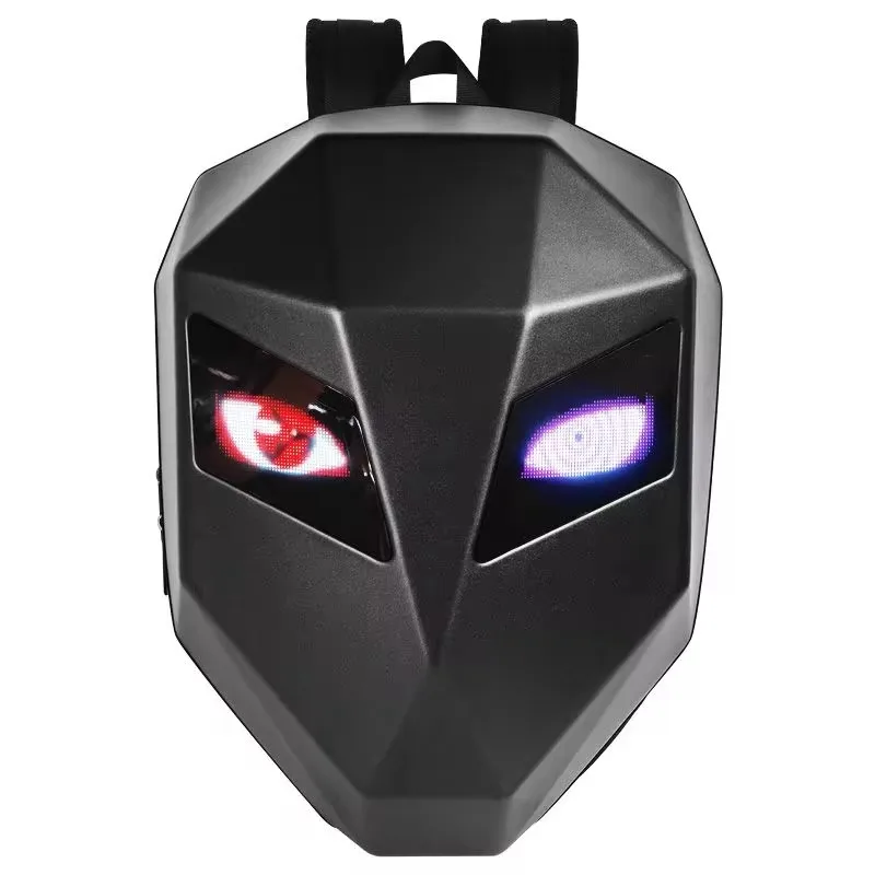 Knight Cycling LED Backpack with Eye Motorcycle Helmet Bluetooth APP Control Waterproof Hard Shell Laptops Cool Bags LED Mochila
