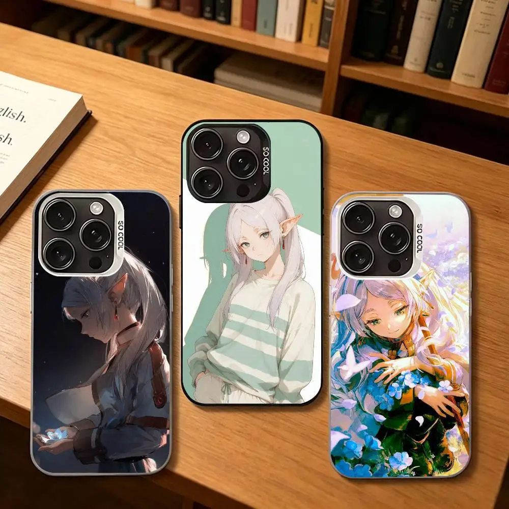 Funny Anime Mage F-FrierenS Silver Cover For Phone Case For iPhone 17,16,15,14,13,12,11 Plus,Pro Max,XS
