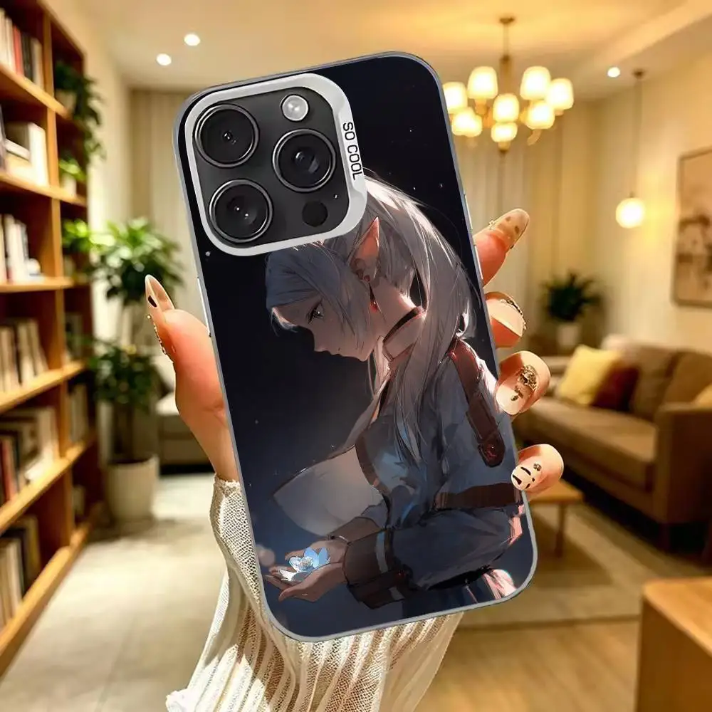 Funny Anime Mage F-FrierenS Silver Cover For Phone Case For iPhone 17,16,15,14,13,12,11 Plus,Pro Max,XS