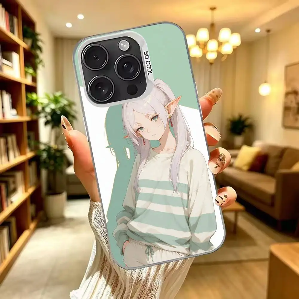 Funny Anime Mage F-FrierenS Silver Cover For Phone Case For iPhone 17,16,15,14,13,12,11 Plus,Pro Max,XS