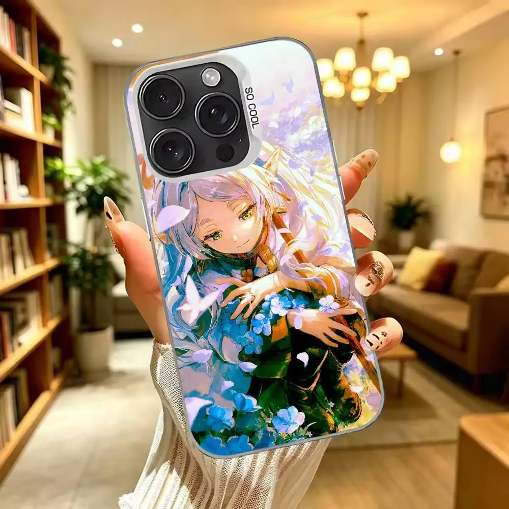 Funny Anime Mage F-FrierenS Silver Cover For Phone Case For iPhone 17,16,15,14,13,12,11 Plus,Pro Max,XS