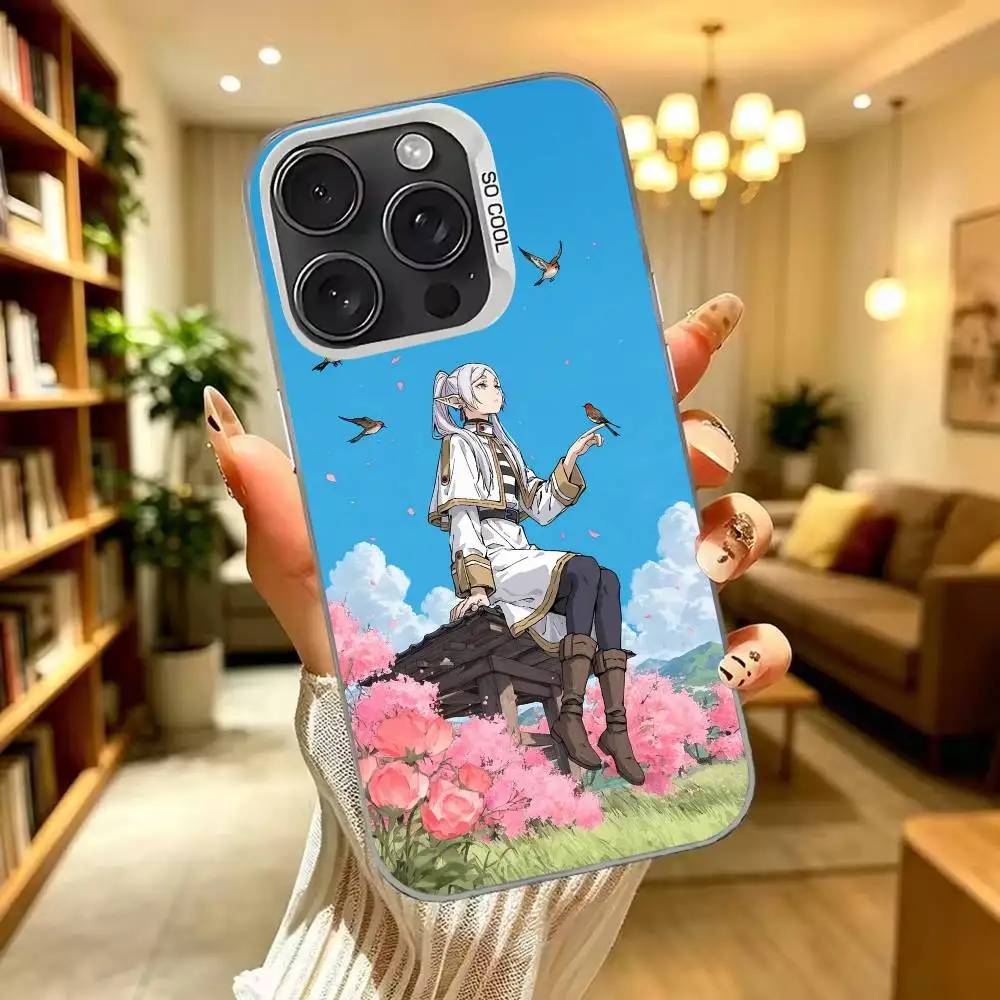 Funny Anime Mage F-FrierenS Silver Cover For Phone Case For iPhone 17,16,15,14,13,12,11 Plus,Pro Max,XS
