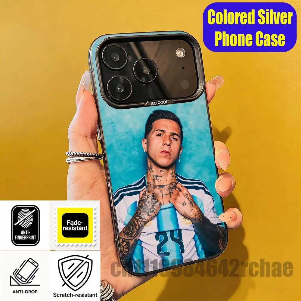 For E-Enzo F-Fernandez Phone Case For iPhone 15,16,12,14,13,17,11,E,Pro,Max,Plus,Mini,Air Color Silver Cover