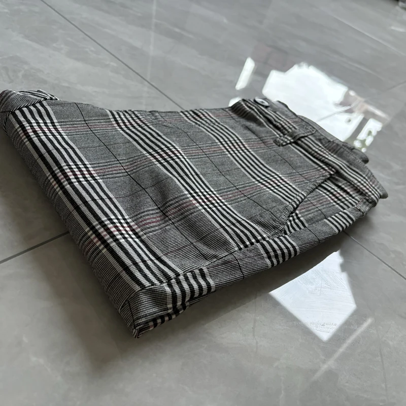 Men High Skinny Stretch Pant Checker Design Classic Trousers For Office Parties Male Cowboy Pants