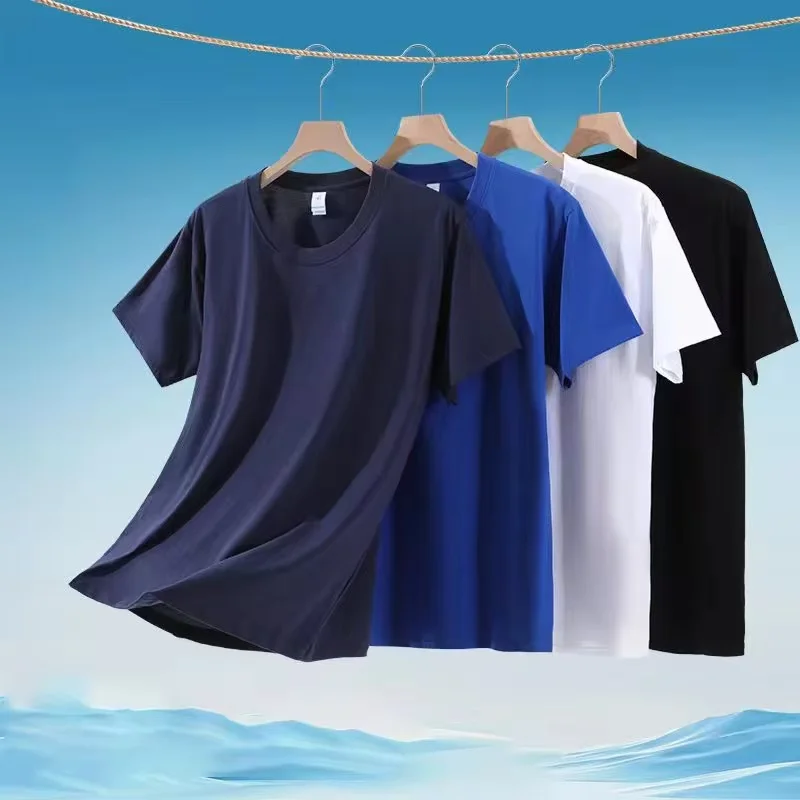 180 Grams Pure Cotton 100% Cotton Round-Neck Short-Sleeved T-Shirt for Men and Women, Casual and Loose Fit, Extra-Large Size,
