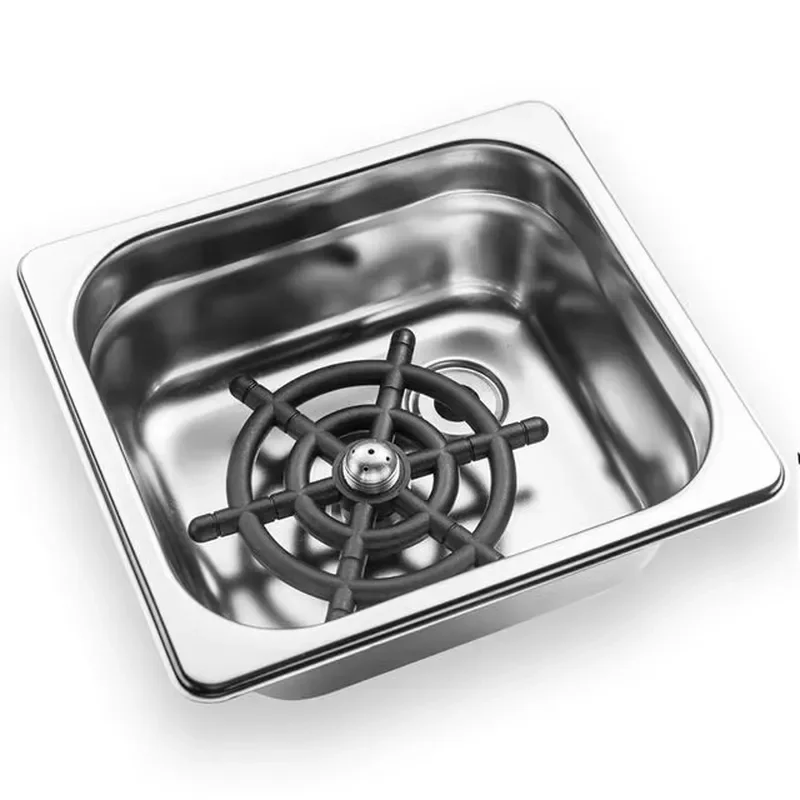 304 Stainless Steel Coffee Cup Rinser Glass Washer for Bar Cafe Kitchen Sink Accessories Professional Espresso Tool Cleaner