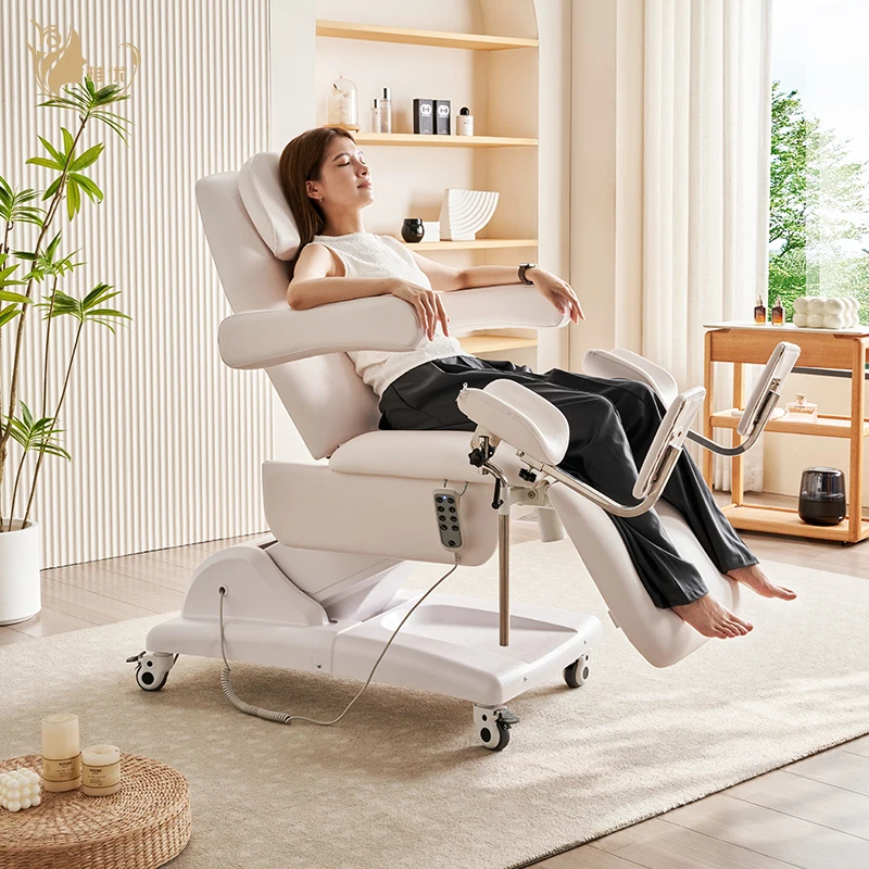 Gynecological Examination Table Electric Hydraulic Adjustable Medical Exam Bed for Clinic Hospital PU Leather Top Bed