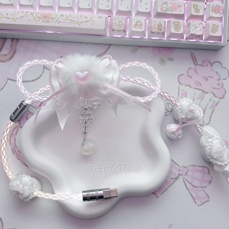 Single Crystal Copper Custom Aviation Plug Cable Full Section Luminous DIY 8k Type-c Customized Magnetic Switch Keyboard Cable