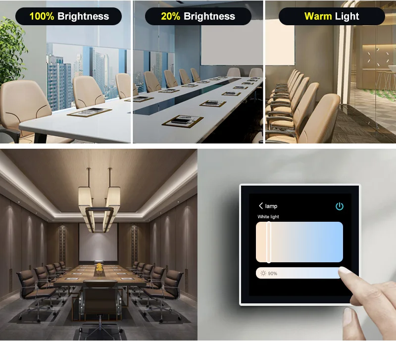 T8E 4 Inch Zigbee Gateway Tuya Smart Home Central Control Panel Alexa Voice Control Function WiFi Ethernet 10A