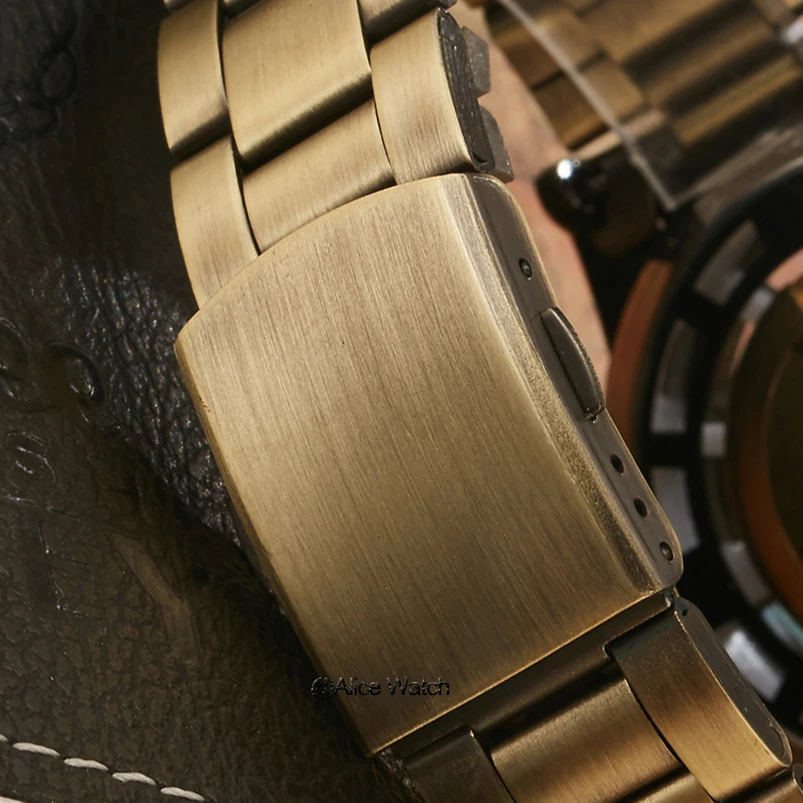 Top Brand SHENHUA Full Steel Mens Automatic Mechanical Watches Men Luxury Gold Skeleton Mechanical Watch Reloj Relogio Masculino