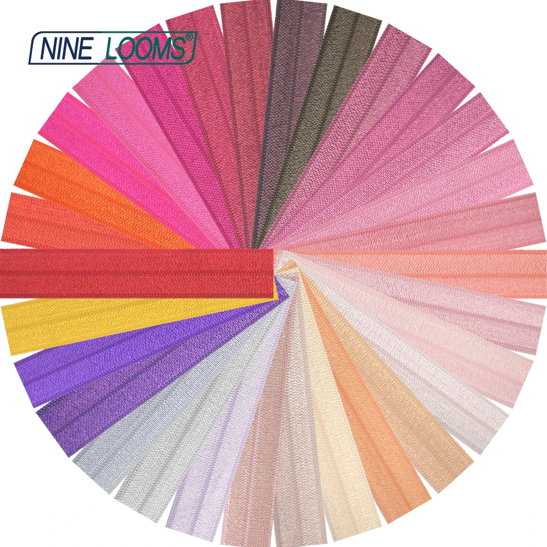 NINE LOOMS Shiny Fold Over Elastic Band FOE 5/8" 15mm Neon Spandex Satin Webbing Hair Tie Headband Dress Sewing Trim 2 5 10 Yard