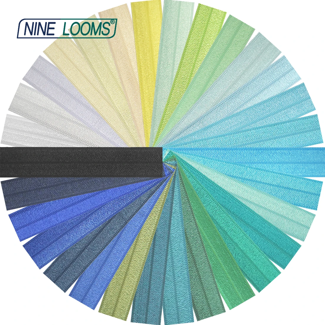 NINE LOOMS Shiny Fold Over Elastic Band FOE 5/8" 15mm Neon Spandex Satin Webbing Hair Tie Headband Dress Sewing Trim 2 5 10 Yard