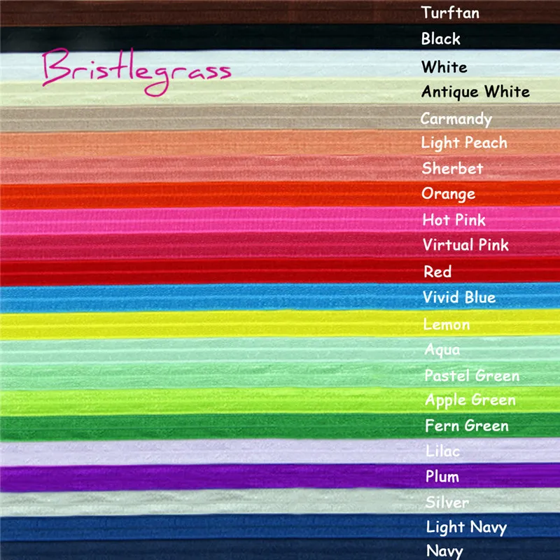 BRISTLEGRASS 2 5 10 Yard 5/8" 15mm Solid Color Shiny FOE Fold Over Elastic Spandex Band Hair Tie Headband Dress Sewing Lace Trim