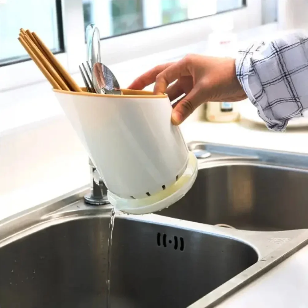 1pc Cutlery Storage Holder Plastic Drainer Drain Containers Drying Rack Tableware Table Knife Spoon Fork Container Kitchen Tool