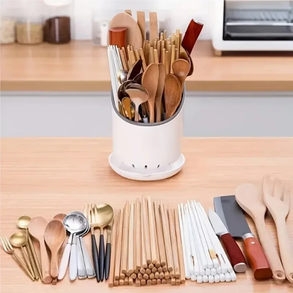 1pc Cutlery Storage Holder Plastic Drainer Drain Containers Drying Rack Tableware Table Knife Spoon Fork Container Kitchen Tool