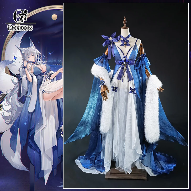 ROLECOS Game HMS Shinano Cosplay Costume Shinano Sexy Women Long Dress Halloween Activity Party Role Play Outfits
